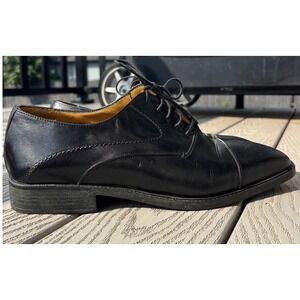 Men Mezlan Tavira Modern Cap Toe Oxford 10.5 Black Leather Blalmoral Shoes Spain
